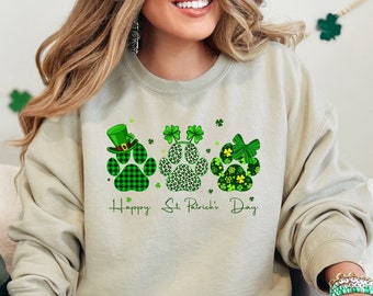 Lucky Dog Sweatshirt,Womens st pattys shirt, st patricks day shirt, womens st paddys, cute st pattys shirt, st pattys women