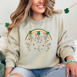 Funny St Patricks Day Skeleton Shirt and Sweatshirt Irish Women Gift Tee St Paddys Day Shamrock Shirt Women Saint Patricks Day Gift Etsy