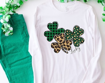 St Patricks Day Shirt,Leopard Shamrock Shirt,Shamrock Shirt, St. Patty's Shirt,Irish Shirt,Shenanigans Drinking Shirt,Family Matching Shirt