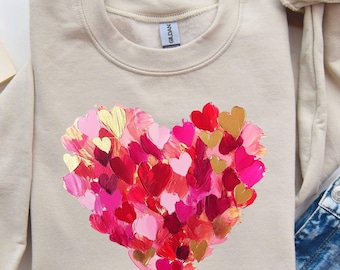 Valentine Day Heart Shirt,Brushstroke Heart,Valentines Day Shirt,Valentines Day tee,Valentine Shirt,Coquette Valentine,Heart XOXO Sweatshirt