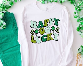 Happy Go Lucky Shirt,Shamrock Shirt,Saint Patricks Day Shirt,Saint Patricks Day Shirt,Saint Patricks Day Family Matching Shirt,Tee for Woman