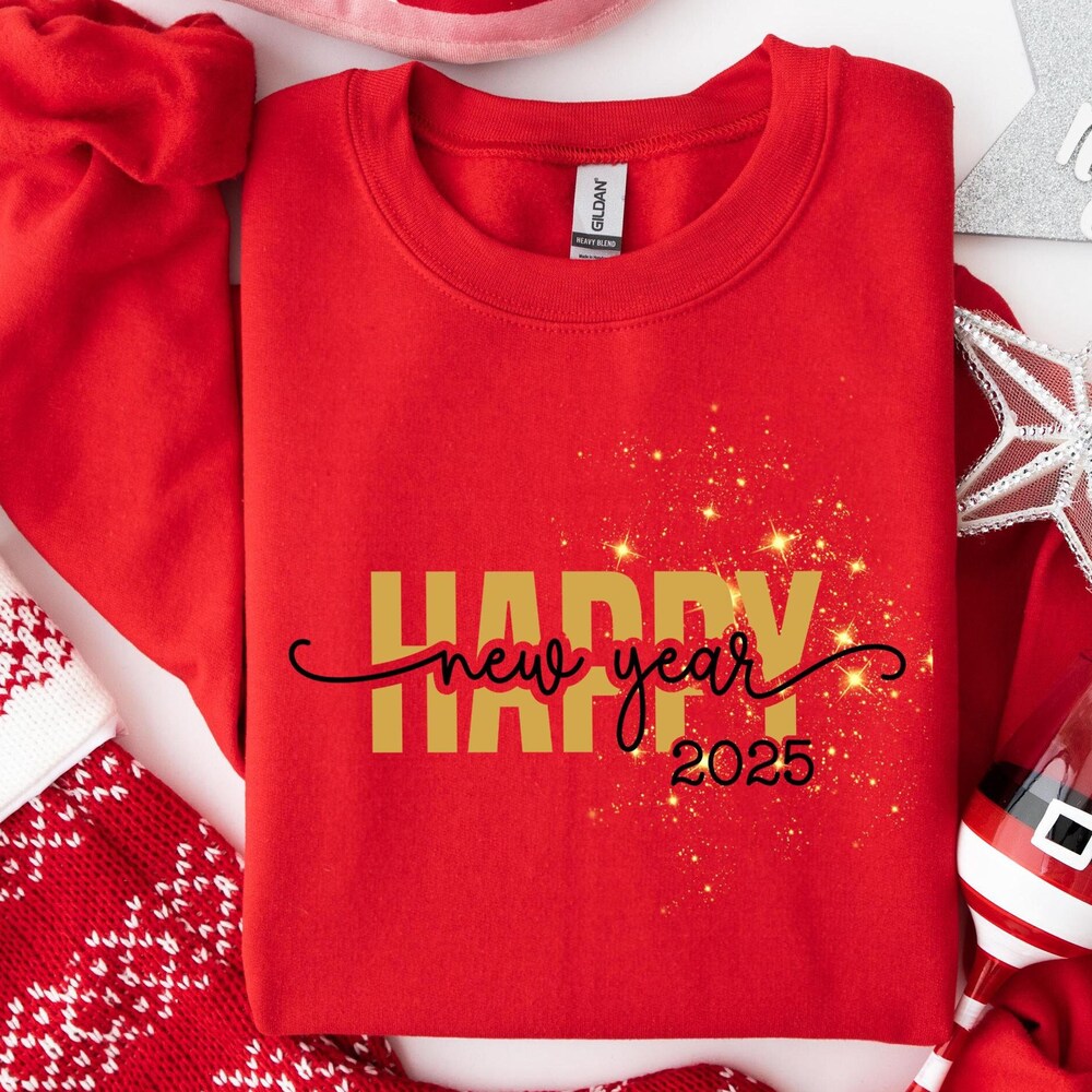 Happy New Year Sweatshirt, 2025 Holiday Sweatshirt, Girls New Year Trip Hoodie, New Year Party Sweatshirt, Happy New Year 2025 Hoodie Moderndaydecors