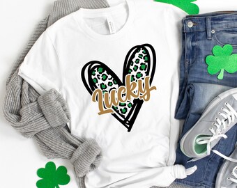 Lucky Leopard Shirt,Shamrock Shirt,Saint Patricks Day Shirt,St Paddys Day Shirt,Leprechaun Shirt,Saint Patricks Day Family Matching Shirt