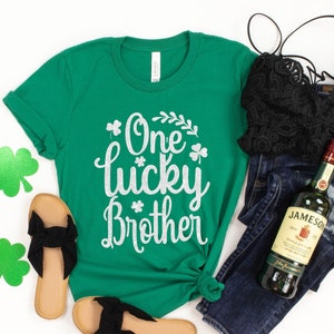One Lucky Brother Shirt, St Patty&#39;s Lucky Shirt, Shamrock Shirt, Patrick&#39;s Day Tee, Lucky Brother T-shirt, St Patrick&#39;s Day Gift for Brother