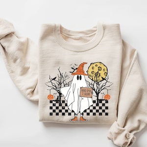 Boo Ghost Halloween Sweatshirt, Cute Ghost Halloween Sweatshirt, Funny Halloween Sweatshirt, Ghost Sweatshirt,Halloween Gift Sweatshirt