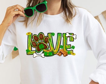 Lucky Dog Sweatshirt,Womens st pattys shirt, st patricks day shirt, womens st paddys, cute st pattys shirt, st pattys women