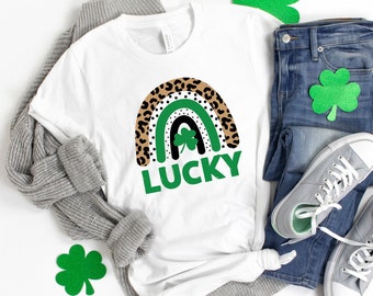 Shamrock Shirt,St Patricks Day Shirt,Lucky Shirt,Rainbow Shirt,Lucky Me Shirt,Irish Shirt,Leopard Print Shirt,Kiss Me Shirt,St Patricks Tee