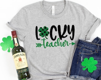 Lucky Teacher Shirt,Shamrock Shirt,Saint Patricks Day Shirt,St Paddys Day Shirt,Leprechaun Shirt,Saint Patricks Day Teacher Shirt