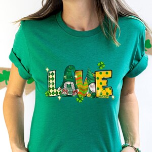 Love Patrick Day Gnomes Shirt,St. Patricks Day Shirt,Shamrock Lucky Lips,Four Leaf Clover,Shamrock Shirts,Patrick&#39;s Day,Irish Tshirt