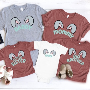 Easter Bunny Ears Family Shirt,Matching Easter Shirt, Mommy, Daddy, Baby, Sister and Brother Easter Bunny Shirt, Easter Party Outfit