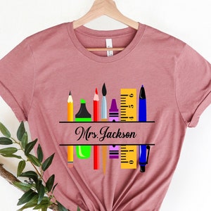Customized Name teacher Shirt,Personalized Teacher Shirt,Custom Teacher Shirt,Gift for Teachers,Kindergarten Teacher,Teacher Appreciation