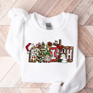 Christmas With Cross Sweatshirt,Christmas Family Shirt,Christmas Gift,Holiday Gift,Christmas Family Matching Shirt,Faith Christmas Shirt