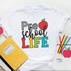Preschool Life Shirts, Teach Love Inspire Shirt, Back To School Shirt,First Grade Teacher Shirts,Teacher Appreciation Shirt,Kids, First Day