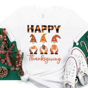 Happy Thanksgiving Shirt,Thankful Gnomes Shirt,Thanksgiving Shirt, Thankful Shirt,Fall Shirt, Hello Pumpkin,Family Matching Shirt