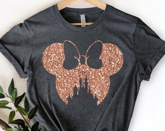 Disney Family Shirt,Disney Shirt for Women,Disney Ear Shirt,Disney Mickey Silhouette Shirt,Tshirt for Kids.Disney Glitter Minnie Shirt