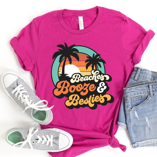 Beaches Booze and Besties Shirt,Bachelorette Party Shirts,Girls Trip Shirts,Beach Bachelorette,Shirt for Women,Tropical Shirt,Girls Getaway