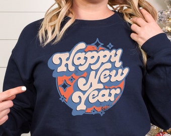 Colorful Retro  New Year's Eve Shirt,2023 Happy New Year Sweatshirt,Happy New Year Shirt, 2023 Christmas, Happy New Year Shirt