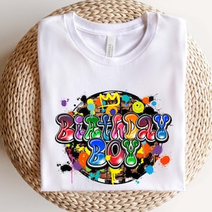 Boy Birthday shirt,Birthday Boy Toddler Shirt,Graffiti Birthday Shirt,Gift for birthday boy,Youth Birthday Gift Shirt,Boy Birthday Party Tee