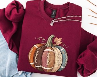 Game Day Football Pumpkin Sweatshirt, Fall Sports Fan Hoodie, Autumn Tailgating Graphic shirt, Sunday Football Season Outfit, Game Day Top