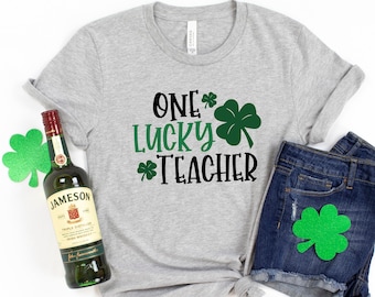 One lucky teacher Shirt,Shamrock Shirt,Saint Patricks Day Shirt,Teacher St Patricks Day shirt,Saint Patricks Day Family Matching Shirt