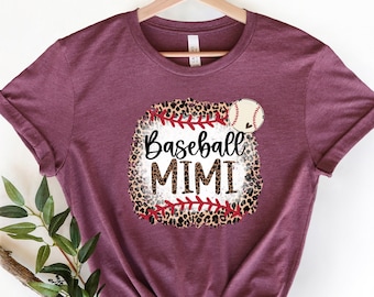 Leopard Baseball Mimi shirt, Baseball Grandma Sweatshirt,Leopard Baseball Grandma Hoodie,Grandma Birthday Gift,Grandma Shirt