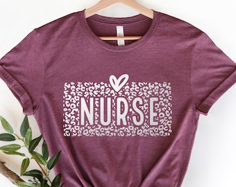 Leopard Krankenschwester Shirt, Krankenschwester Superheld T-Shirt, Krankenschwester Woche, passende Krankenschwester T-Shirt, Shirt für Krankenschwester, süße Krankenschwester Geschenk, Krankenschwester Held
