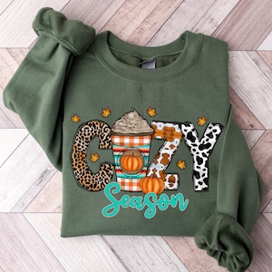 Cozy Season Fall Sweatshirt, 2023 Happy Thanksgiving, Hello Pumpkin Sweatshirt, Fall Hoody, Autumn Sweatshirt, Fall Shirt, Thanksgiving Tee