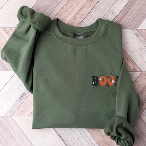 Embroidered Boo Sweatshirt, Embroidered Halloween Shirt, Boo Shirt, Boo Sweatshirt, Spooky Shirt, Halloween Shirt, Halloween Sweatshirt