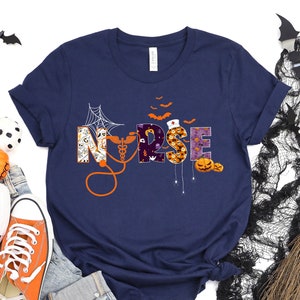 Camicia infermiera di Halloween, camicia da infermiera spettrale, camicia da infermiera scolastica, camicia da infermiera, camicia da infermiera, studente infermieristico, regalo di Halloween per infermiera