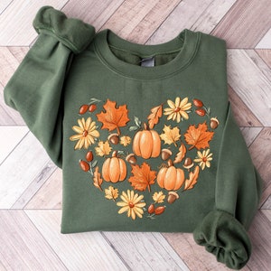 Felpa autunnale autunnale, felpa con cappuccio Hart foglie autunnali, felpa con cappuccio del Ringraziamento con cuore autunnale, regalo del Ringraziamento, regalo autunnale per le donne
