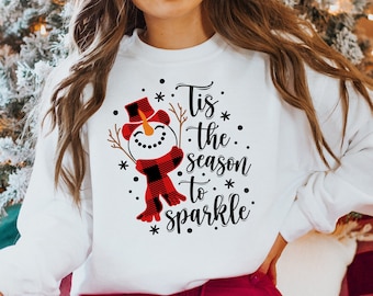 Tis The Season To Sparkle Sweatshirt, passende Familie Weihnachten Shirts, passende Weihnachten 2022 Shirts, passende Weihnachten Tees, Winter Sweatshirt