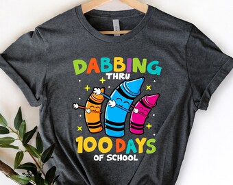 Dabbing thru 100 days of school shirt,100 Days Brighter Shirt,Teacher Shirt,100th Day Of School,Back To School Shirt,Teacher Appreciation