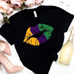 Mardi Gras Shirt,Lips Fleur De Lis Shirt, Fat Tuesday Shirt,Flower de luce Shirt,Louisiana Shirt, Saints New Orleans Shirt,Mardi Gras Day