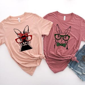 Easter Bunny With Glasses Shirt,Bunny With Glasses Shirt,Kids Easter Shirt,Cute Easter Shirt,Easter Day Shirt for Woman, Easter Bunny Shirt