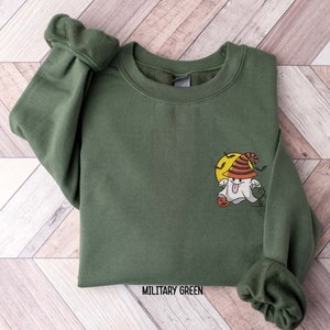 Gestickter Geist Sweatshirt, gesticktes Halloween Shirt, Halloween Geist Sweatshirt, lustiges Halloween Shirt, Halloween Sweatshirt