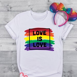 Love is Love Shirt, LGBQT Pride Shirt, Women Men Kids Toddler Baby Rainbow Shirt Retro, LGBT Shirts, Love Wins Graphic T-Shirt,Equality,Gift image 1