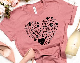Love Nurse Shirt Nurse T shirt Nurse Tees Unisex Cute Nurse Shirts