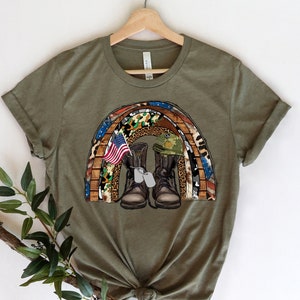 Army Rainbow Shirt, America Soldier Trail Shirt, American Shirts, 4th Of July, Patriotic Shirt,Patriotic Family Shirts,Veteran Shirt