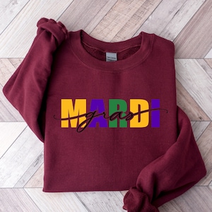 Mardi Gras Multi Colored Sweatshirt, Nola Shirt,Fat Tuesday Shirt,Flower de luce Shirt,Saints New Orleans Shirt,Mardi Gras Carnival