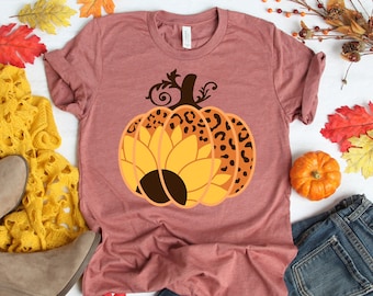 Leopard Pumpkin Shirt, Cheetah Pumpkin Shirt,Thanksgiving Shirt, Thankful Shirt,Fall Shirt, Hello Pumpkin,Family Matching Shirt