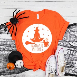 Namaste Witches Shirt, Yoga T-Shirt, Halloween Party Shirts,  Halloween Matching Tee, 2022 Halloween Shirts, Yoga Matching Tshirts, Namaste