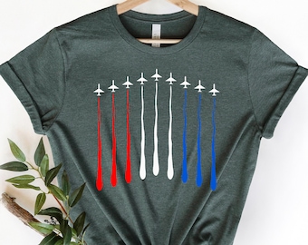 Red White Blue Air Force Flyover Shirt,4th Of July Shirt,Red Wine Blue,Independence Day Shirt,Gift For Women,American Flag,Red White Blue