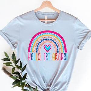 Hello 1st Grade Shirts,Teach Love Inspire Shirt,Back To School Shirt,First Grade Teacher Tee,Teacher Appreciation Tee,1st day of school