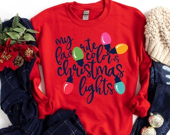 My favorite color is Christmas lights,Merry Christmas Tee,Christmas shirt,Christmas Family Shirt,Christmas Gift, Holiday Gift,Matching Shirt