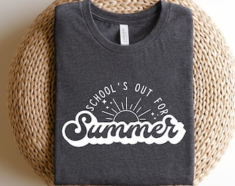 Escuelas fuera para la camisa de verano, feliz último día de la escuela camisa, camisa de vacaciones de verano, camisa de fin del año escolar, camisa a juego de compañeros de clase
