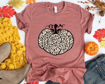 Leopard Pumpkin Shirt, Cheetah Pumpkin Shirt,Thanksgiving Shirt, Thankful Shirt,Fall Shirt, Hello Pumpkin,Family Matching Shirt