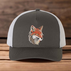 Embroidered Wolf Hats, Embroidered Dog Hat, Wolf Trucker Hat, Cute Wolf Cap, Animal Lover Hat, Gift For Animal Lover, Wildlife Hat