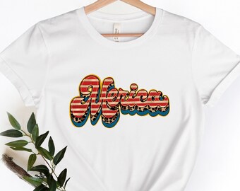 Merica Retro Shirt, 4th Of July Shirt, America Shirt, America Flag Shirt, Retro 4th Of July Shirt,Gift for Independence Day, 4th Of July