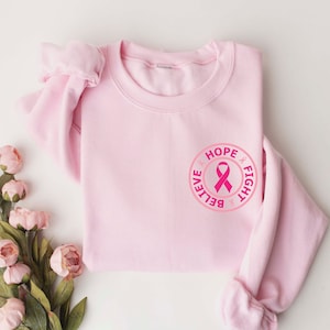 In October we Wear Pink Sweatshirt,Breast Cancer Shirt,I&#39;m A Survivor Shirt,Team Cancer Shirt,Motivational T Shirt,Cancer Awareness Shirt