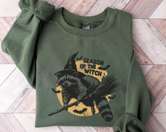 Halloween Raccoon Sweatshirt,Halloween Sweater,Halloweene Sweatshirt,Spooky Season Hoodie,Ghost Sweatshirt,Raccoon Lover Shirt